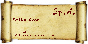 Szika Áron névjegykártya